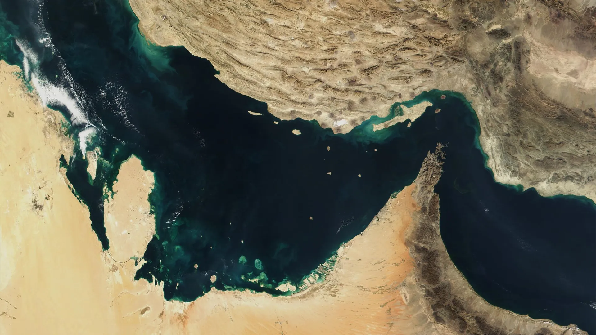 Satellite view of the Persian Gulf