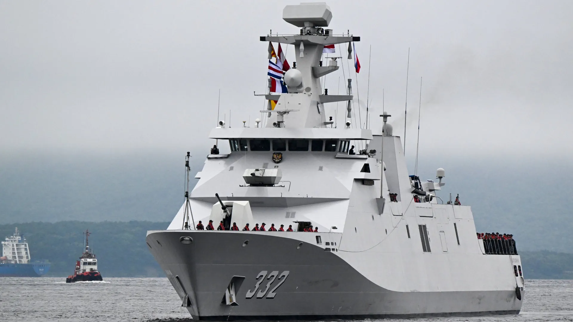 A Russian frigate during a military exercise (symbolic image): An incident occurred off the coast of Gedser, Denmark. A Russian frigate during a military exercise (symbolic image): An incident occurred off the coast of Gedser, Denmark.