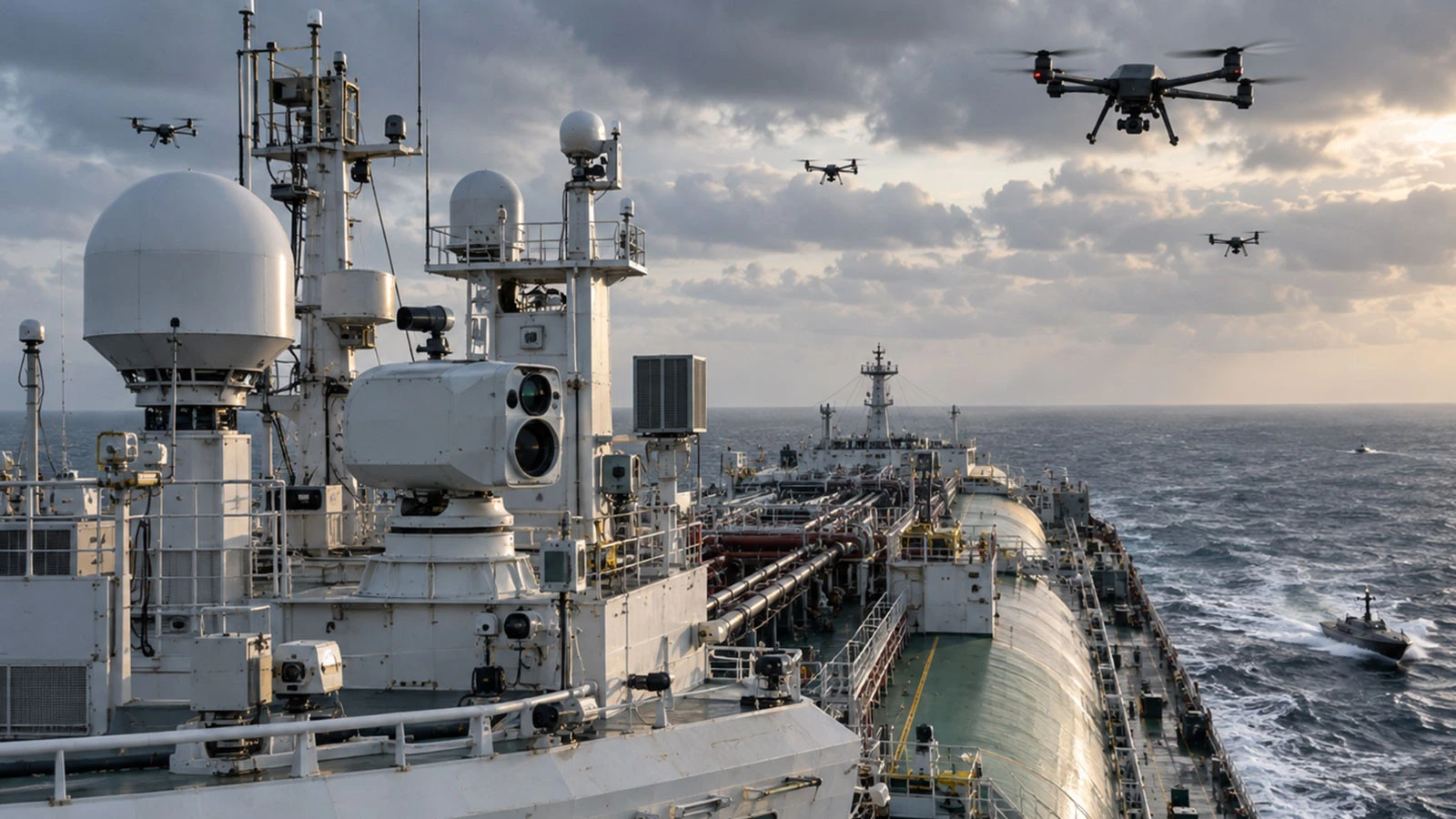 500 thousand dollar drone shield, merchant ships are being armed!